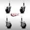 Service Caster 3.5'' SS Hard Rubber Wheel Swivel 3/4'' Expand Stem Caster Set 2 Brakes, 4PK SCC-SSEX20S3514-HRS-2-TLB-2-34 - alternate 5